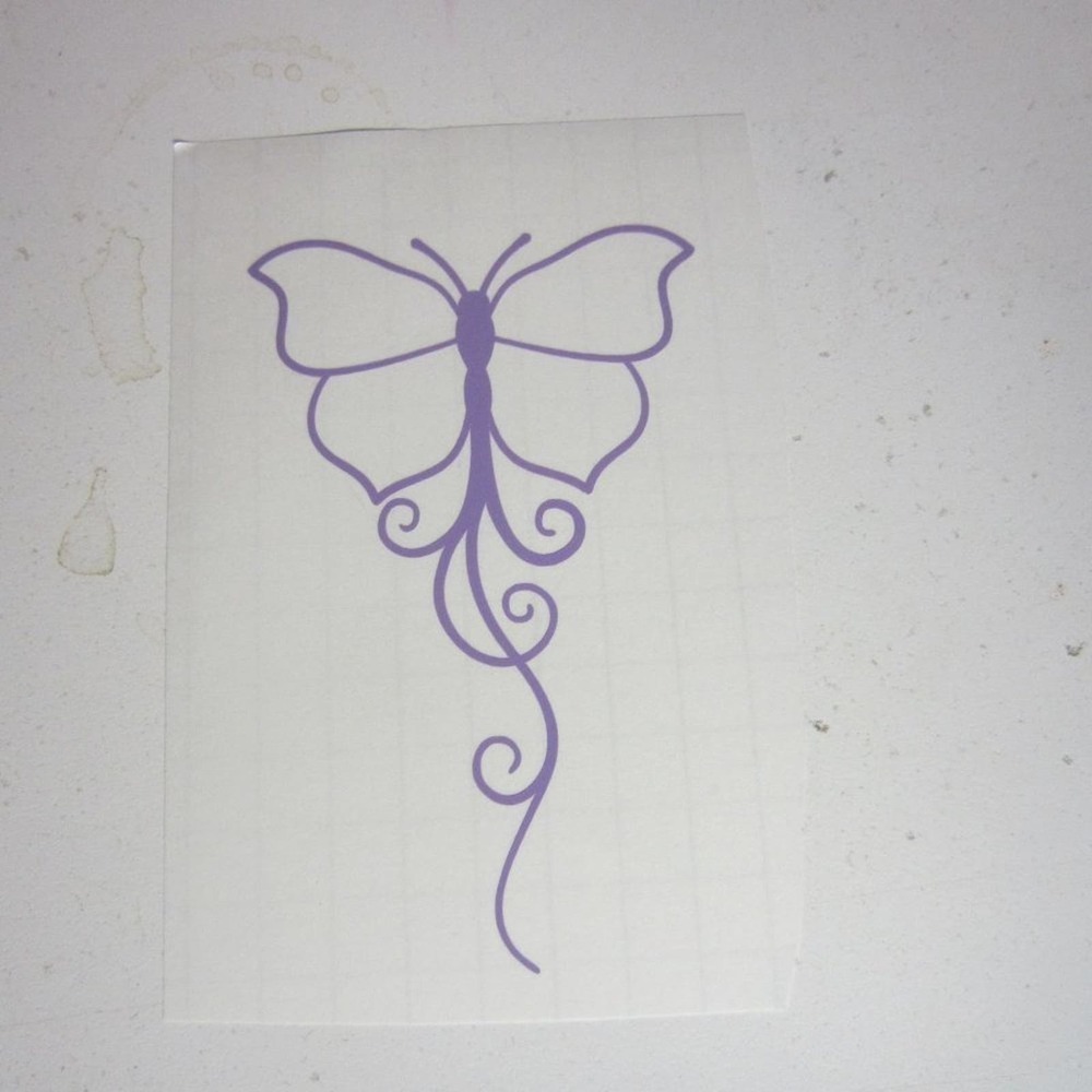 Handmade Custom Flying Butterflies Light Purple Decal Stickers 4" x 4"